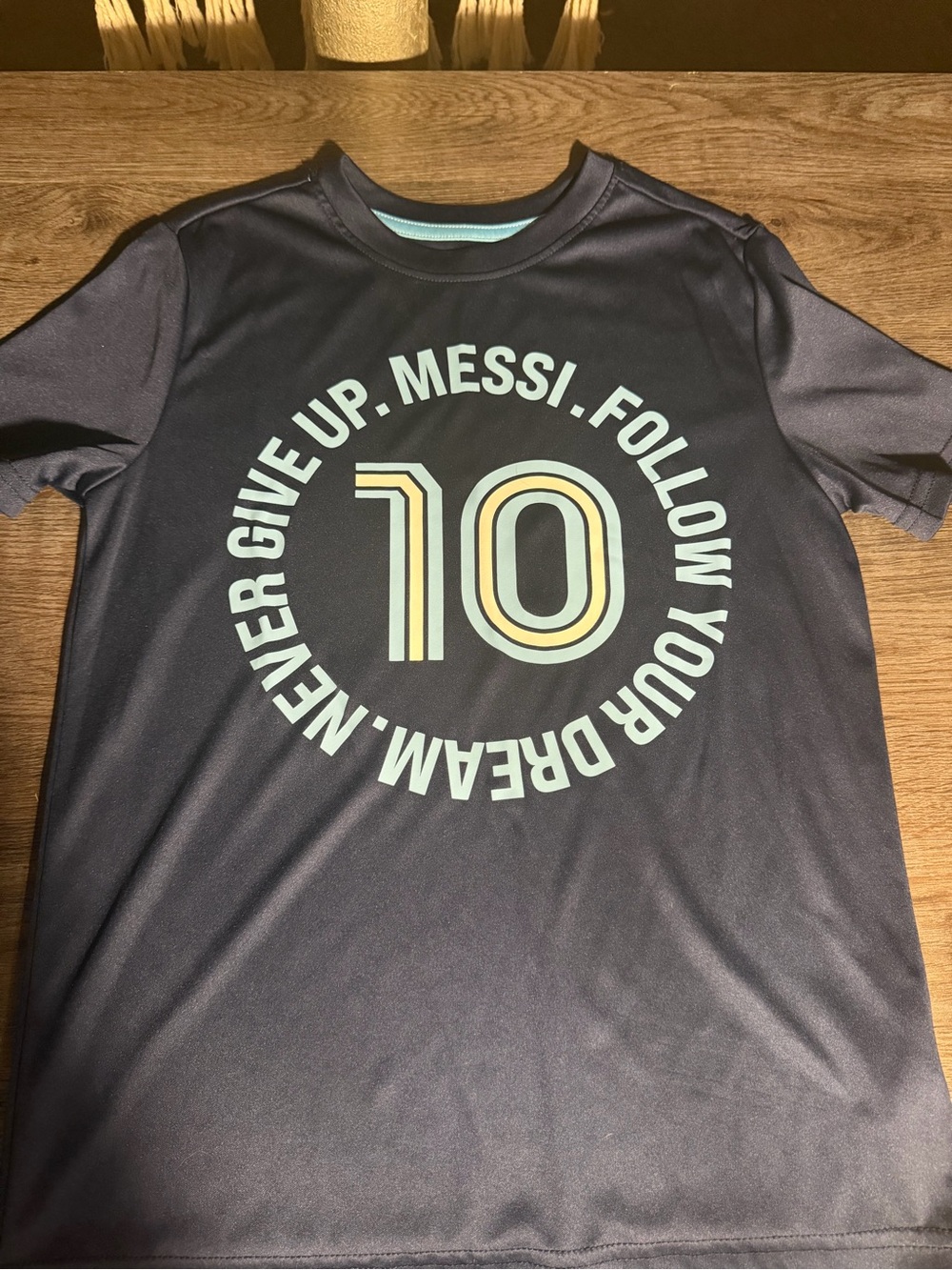 Kids Short-Sleeve Navy '10' Graphic Athletic Tee - Messi